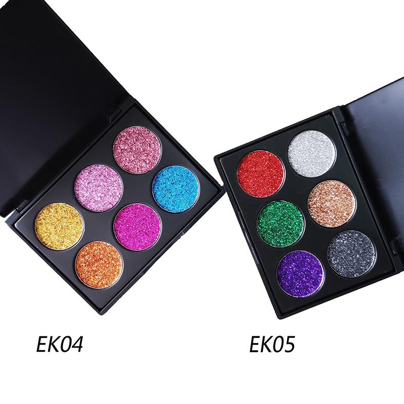 6 Colors Diamond Glitter Eye Shadow Sequin Eyeshadow Palette Makeup Palettes