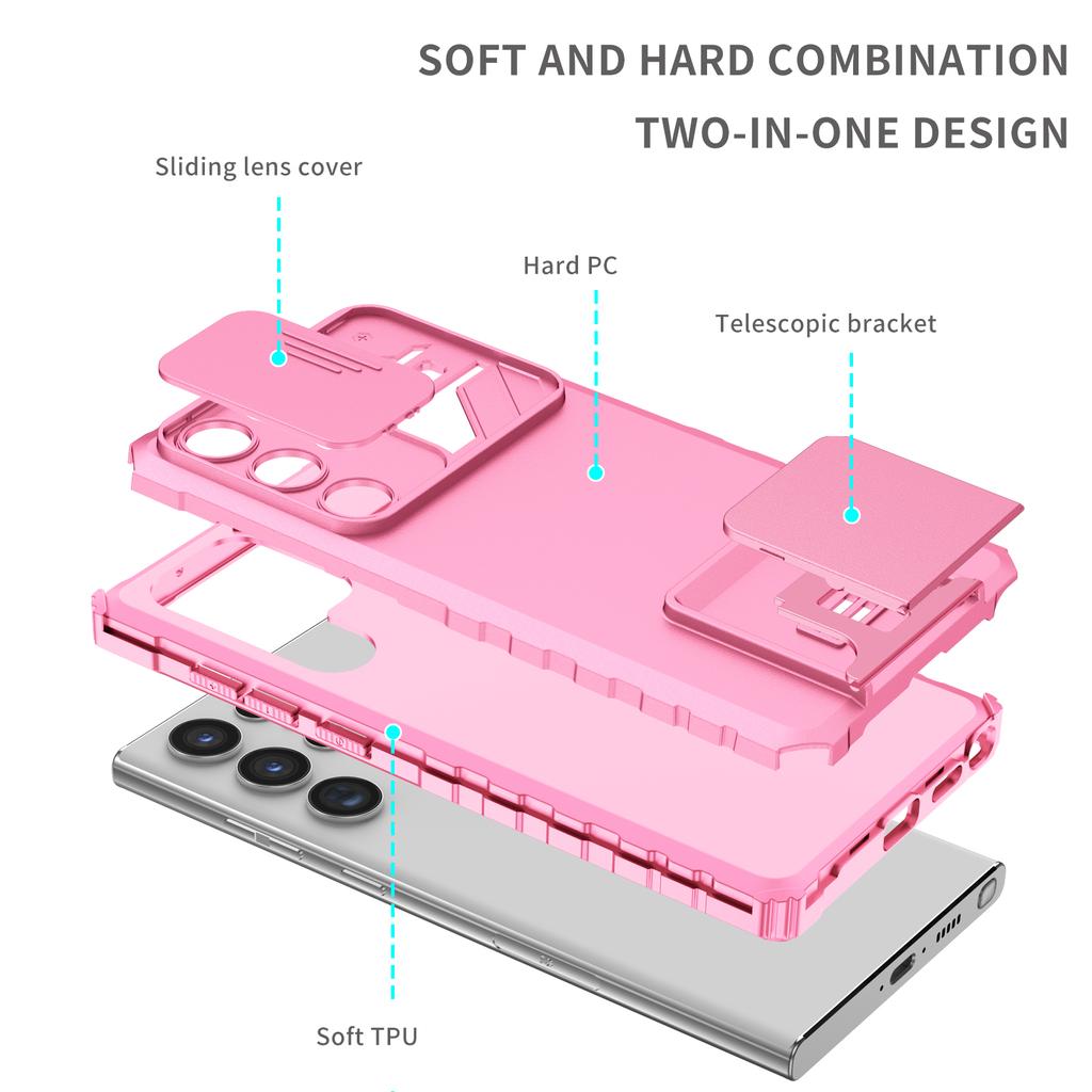 Anti -Fingerprint Stand Holder Bag Case For Samsung Galaxy S23 Ultra S21 Fe S22 Plus A54 A34 A14 A52s A53 A33 A73 A13 A52