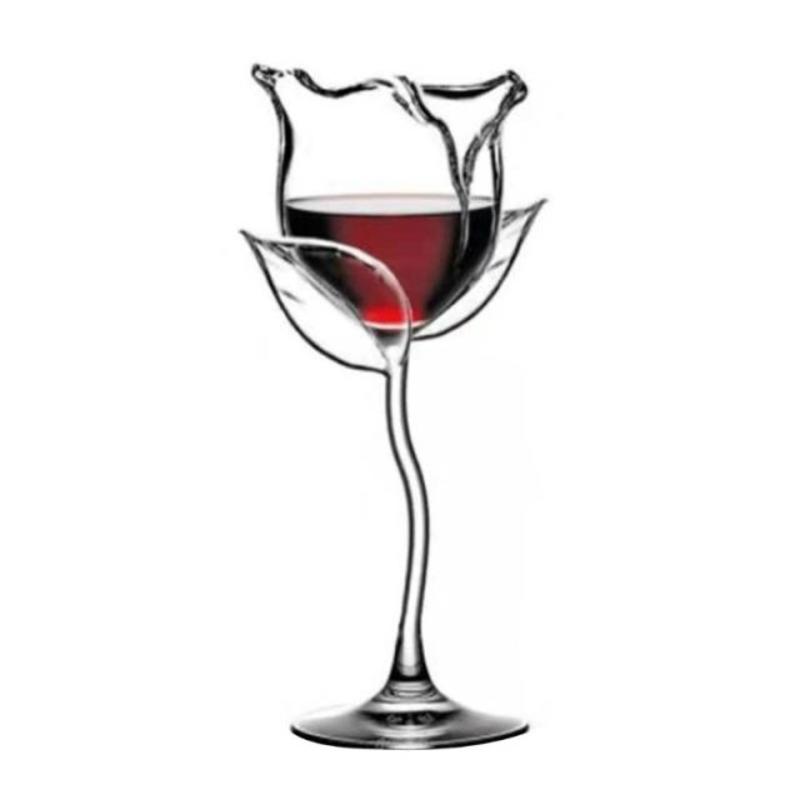 Rose Shape Fantastic Red Wine Cup Coctail Wine Glasses Rose Flower Glass Cup Barware Drinks | Wine Glasses