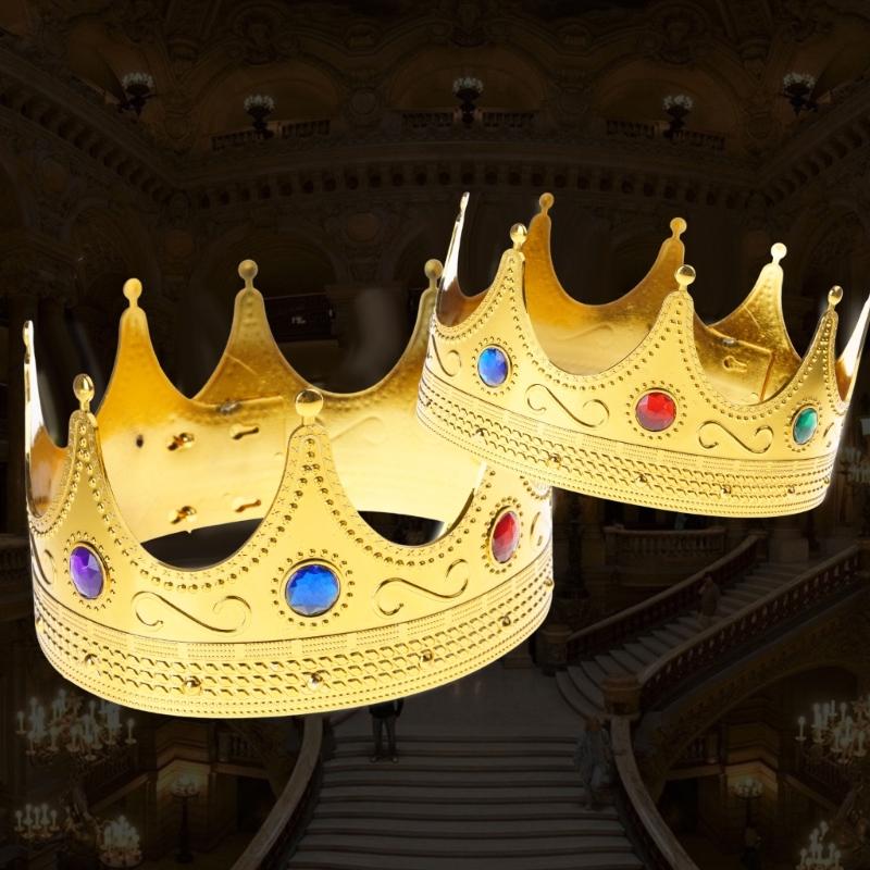 Golden Royal King Crowns,Delicate Birthday Crown Hat Princed Costume Accessories Halloween Shower Party Photo Props