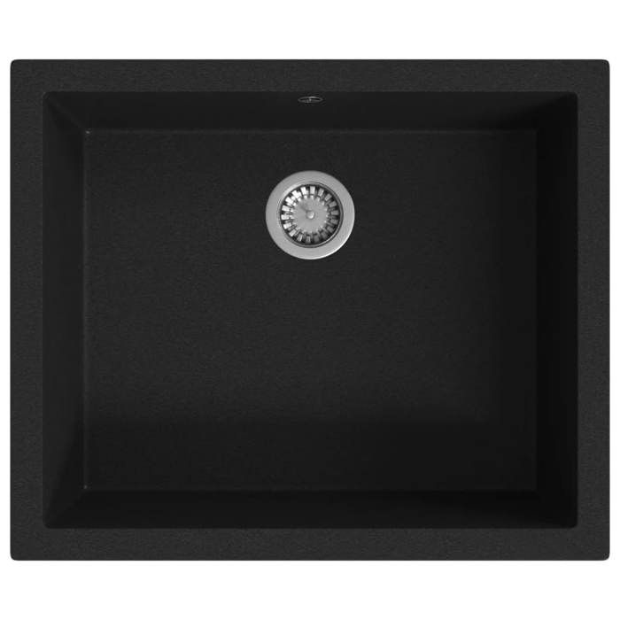 VidaXL Evier de Cuisine avec Trou de Trop-plein Evier Encastré Extra-profond Evier Carré Décoration de Cuisine Intérieur 147069