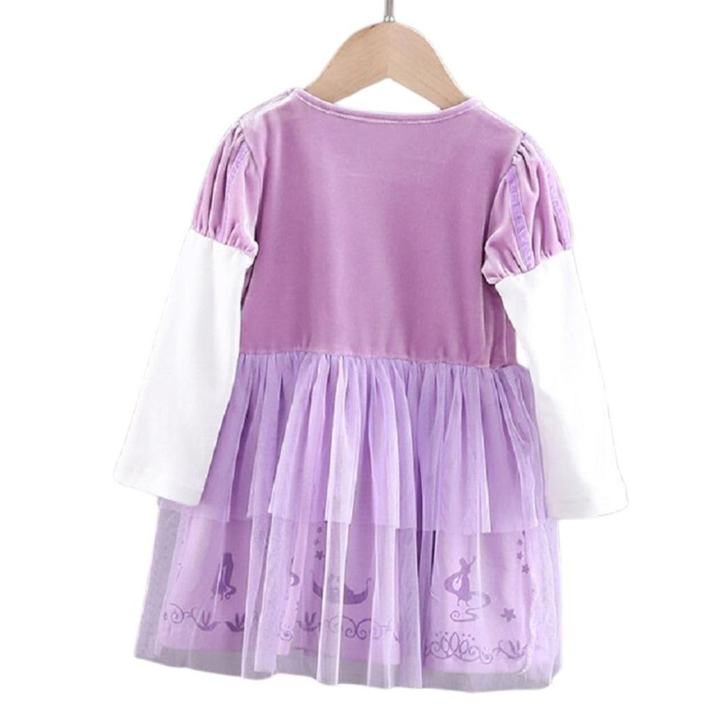MANAMANA Princess Long Sleeve Princess Dress from Includes Size 110cm Dress, Kids' Dress, Tangled, Headband, 2-Piece Set, Fall/Winter