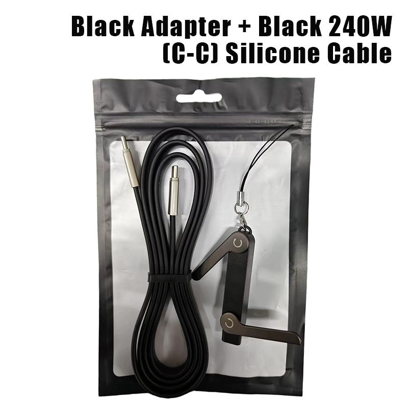 Type C Phone Charging Bracket Adapter 240W Fast Charging OTG Type-C Male To USB-C Female Converter With Foldable Holder