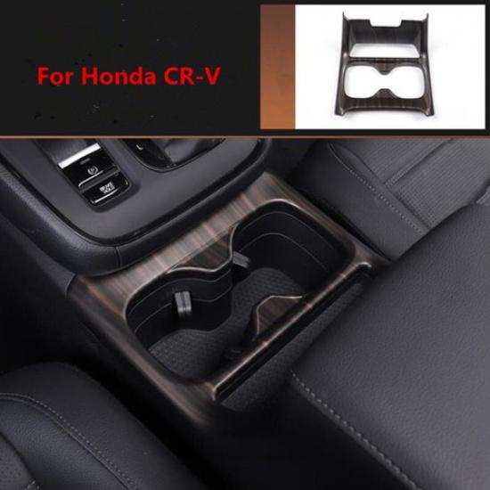 Peach Wood Front Water Cup Holder Frame Cover Trim For Honda CR-V CRV 2023 2024