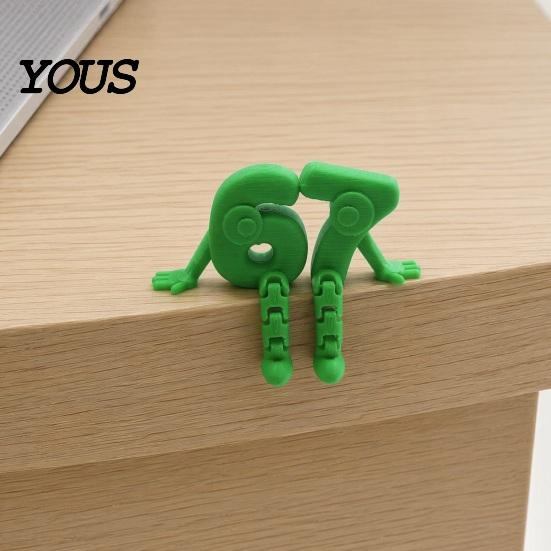 Anti-yellow Long Lasting Number Decor 3D Printed Movable Joint 6 & 7 Figurine Ornaments, Desktop Art Sculpture, High Precision Print Digit Statue,