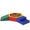 Kids Soft Play Set, PU Leather Foam Climbing Blocks with Ball Pit for Sliding, Building and Crawling for Toddlers