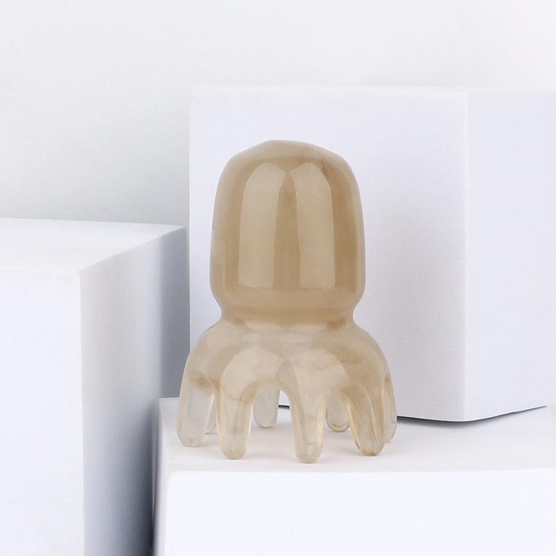 Head Octopus Comb Resin Meridian Acupoint Scraping Scalp Stick For Face Body Massage Brush Acupuncture SPA Gua Sha Beauty Tools
