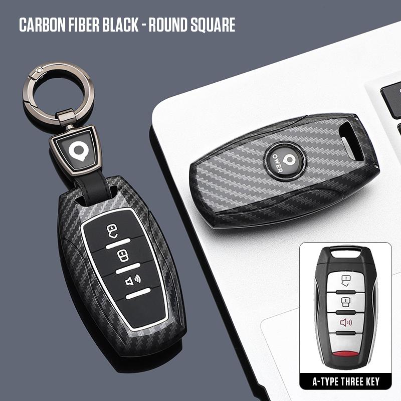 new Hover Keychain Shell  ABS Carbon Fiber Car Remote Key Case Cover Fob For Great Wall Cannon GWM POWER H6 P Series M4