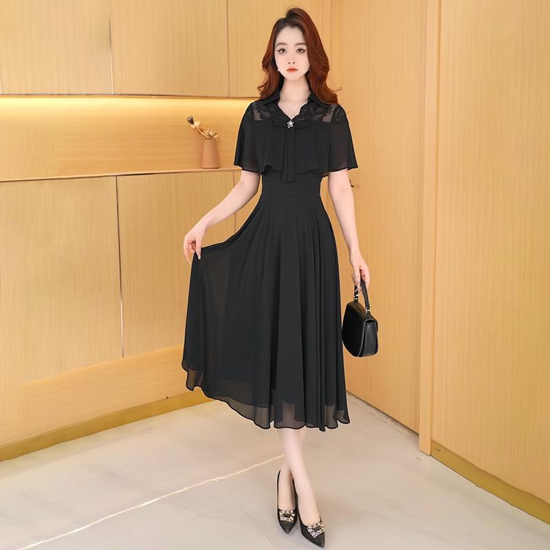 Woodpecker Elegant Summer Little Black Dress 3XL