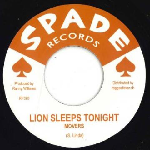 

7-дюймовая пластинка MOVERS / RANNY WILLIAMS, HIPPY BOYS - Lion Sleeps Tonight / Rackatack RF378 Spade/Reggae Fe 1969 Европа Регги, Ска и Даб Б/У