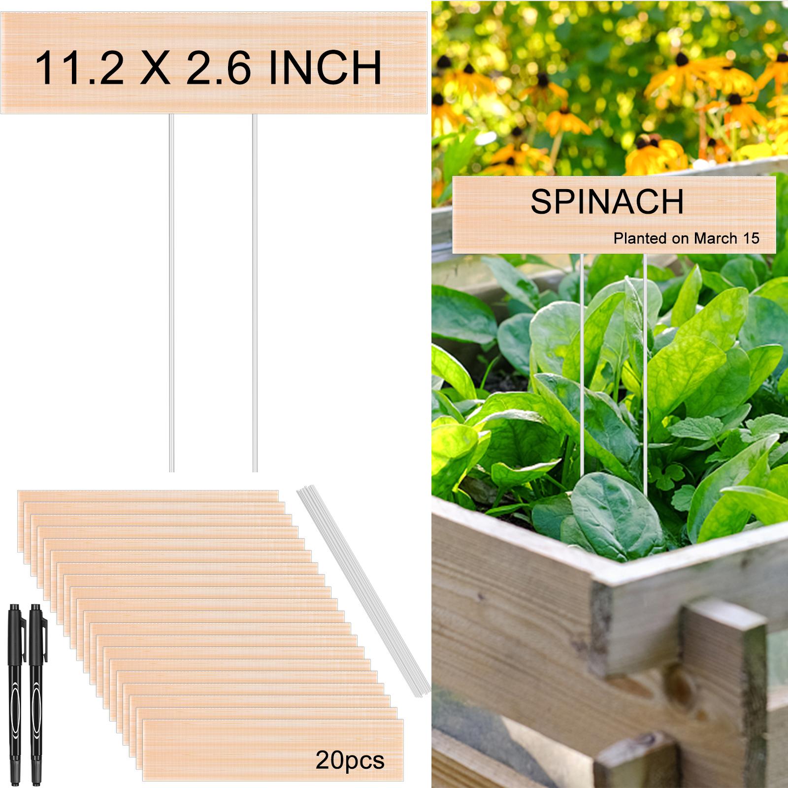 

20 комплектов больших уличных этикеток для растений, водонепроницаемые маркеры для уличных растений, 11-дюймовые Т-образные этикетки для названий растений, садовые этикетки белый