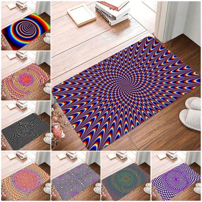 Tappeto Piccolo Antiscivolo Stampa con Illusione 3D Impermeabile Facile da Pulire Tappetino per Pavimento per Uso Interno Esterno Durevole Decorazione per la Casa Moda