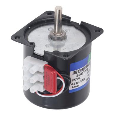 Gear Motor 220V Micro Speed Reduction Permanent Magnet Synchronous Central Axes 7mm with Hole 5rpm