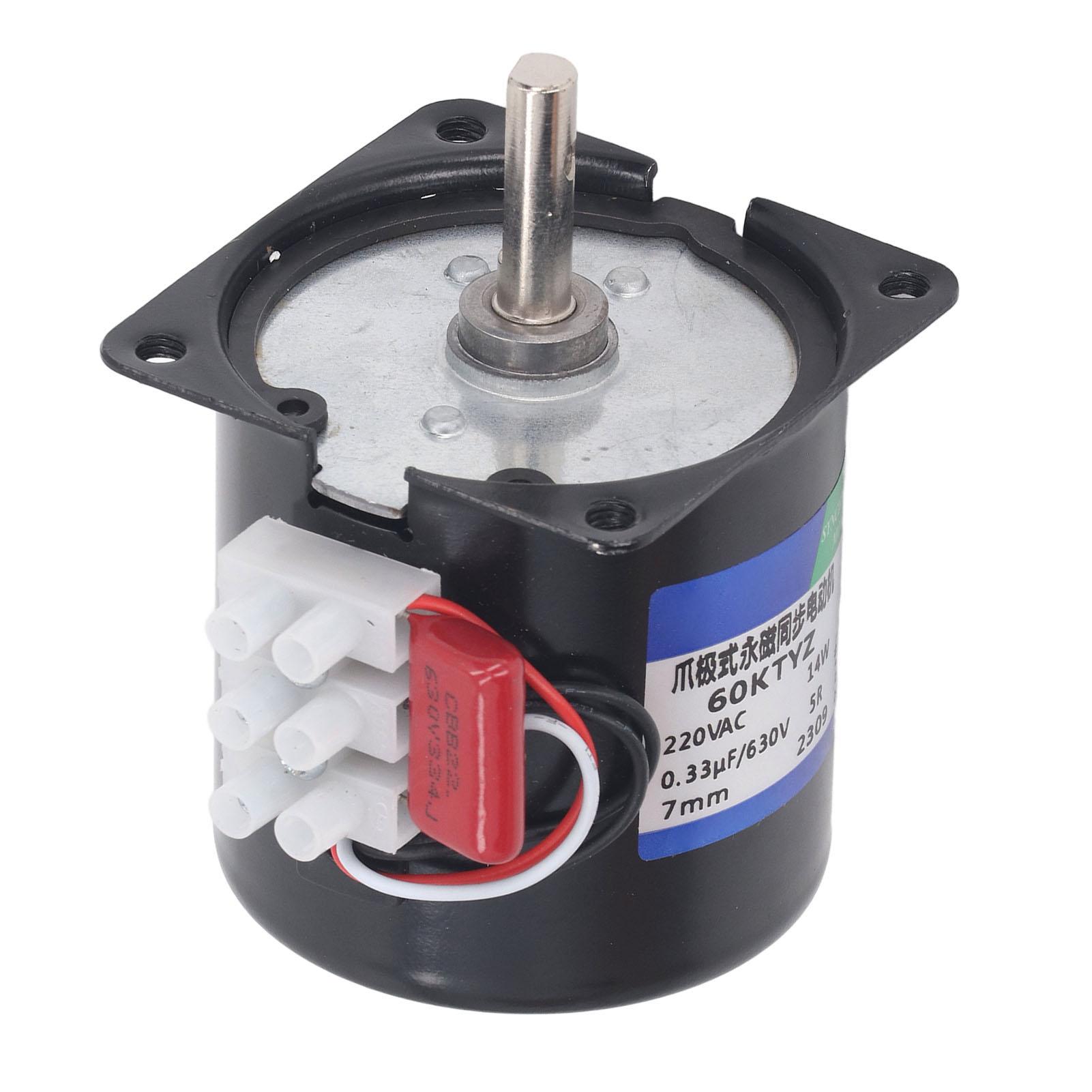 

Gear Motor 220V Micro Speed Reduction Permanent Magnet Synchronous Central Axes 7mm with Hole 5rpm
