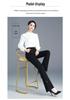 Women's High Waist Slimming Micro Flare Pants, Petite Split Cropped Style for Spring & Autumn - 2026
