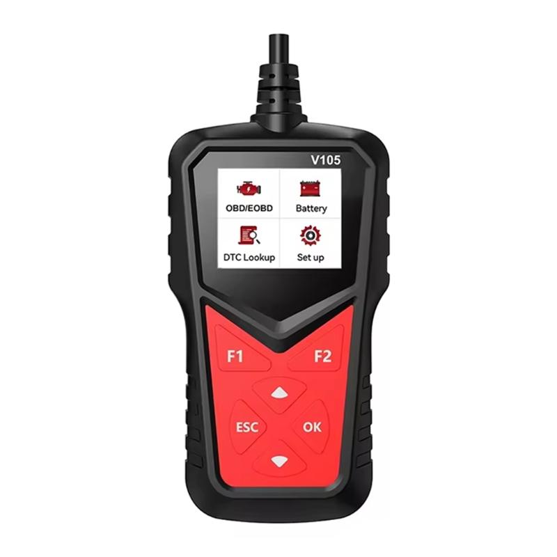 Direct Use OBD2 Vehicle Diagnostic Tool with Display and Control Pad, Handheld Fault Device for Daily Engine Warning Review and Battery Checks