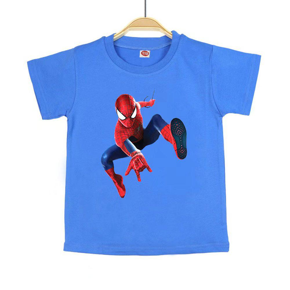Boy's Summer Spiderman T-Shirt: Pure Cotton Short Sleeve Top