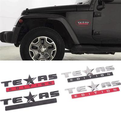 3D ABS TEXAS EDITION Badge Rear Trunk Fender Emblem Auto Car Sticker For J-e-e-p Chevy Silverado G-M-C Sierra Car Decals Accessories