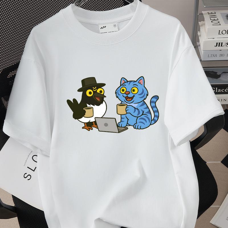 Demon Hunters Cartoon Tiger Printed T-shirt Harajuku Round Neck Casual Short Sleeve Summer Woman Top Casual Clothing Tops