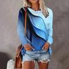 Summer New Fashion Women's Casual Long-sleeved Printed T-shirt Top