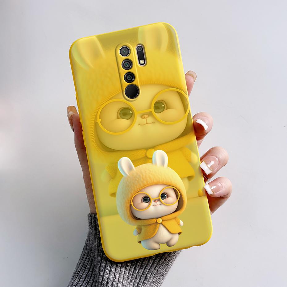 

For Redmi 9 Case Soft Silicone Cute Rabbit Panda Painted Cover Phone Case For Xiaomi Redmi 9 Case Redmi9 Case Coque Fundas Shell Redmi 9