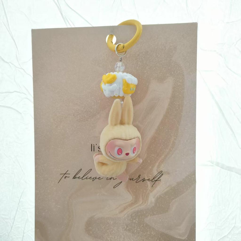 New Flocking Mini Yoga Cute Keychain Doll Bag Pendant Cute Schoolbag Gift Pendant