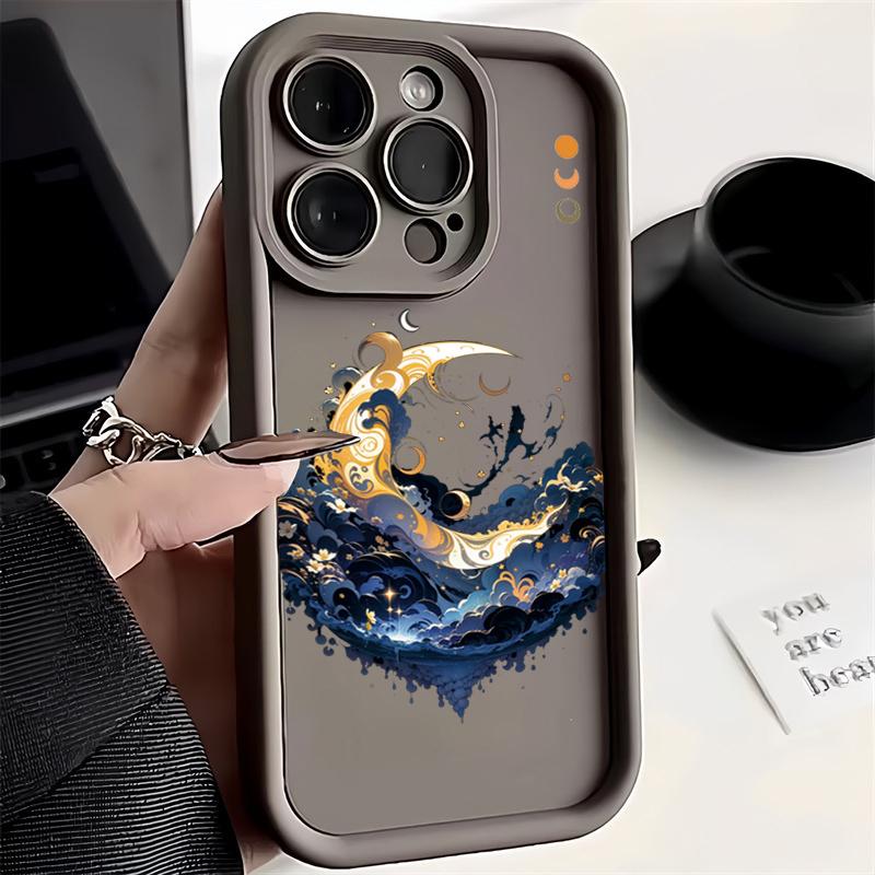 Luxury Moon Print Shockproof Thickened Phone Case For Xiaomi Mi 11 Lite 5G 14 13T 13 12T 12 Poco M6 X6 X5 X3 F5 F6 Pro Cover