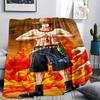 One Piece Charakter Print Flaneldecke, Hohe Qualität, Bequem für alle Jahreszeiten, Heimdekoration, Wärme und Komfort, Perfekt für Weihnachtsgeschenke