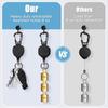 Easy-pull Buckle Badge Holder with Stainless Steel Cord Keychain Badge Reel Heavy-Duty Extendable Keychains ID Holder Break Straps Badge Reel