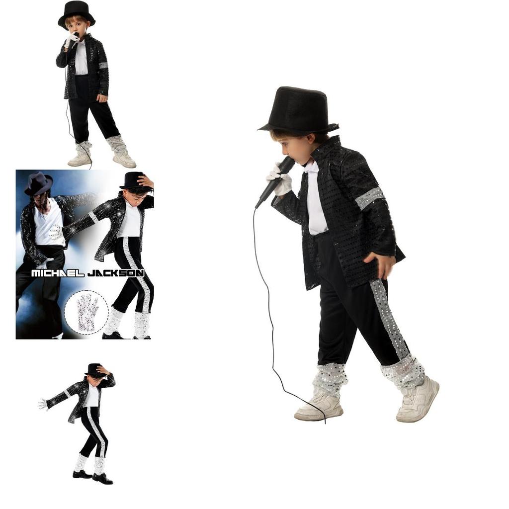 Michael Jackson Cosplay Costume For Children With Polyester Fabric For Dance Shows