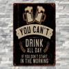 Metal Wall Poster Vintage Beer Quote for Bar Garage Home