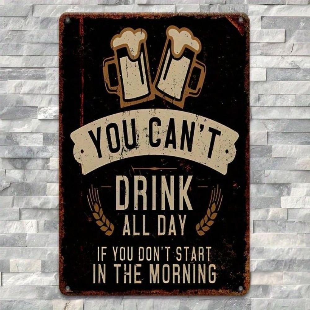 Metal Wall Poster Vintage Beer Quote for Bar Garage Home