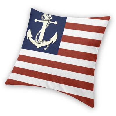 Nautico Bianco Ancora di Nave Striscia Bandiera Americana Federa Copricuscino Morbido Decorazioni Coprifedera Cuscino Letto