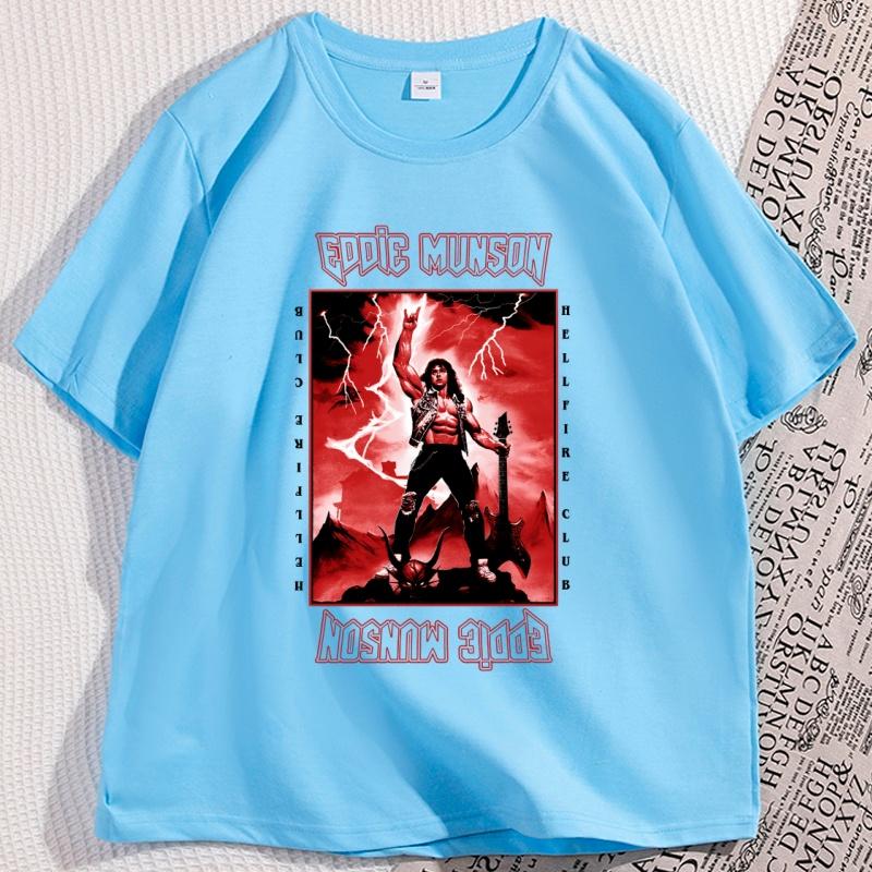 

Eddie Munson Lightning Guitar Power Classic TShirt Men Women Cotton T Shirts Man Designer Clothes Printed Short Sleeve Tops 4XL