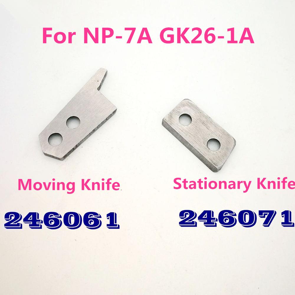 Moving Knife #246061 Stationary Knife #246071 For Portable Bag Sewing Closer Machine Newlong NP-7A,Jack GK26-1A,Yaohan N600A