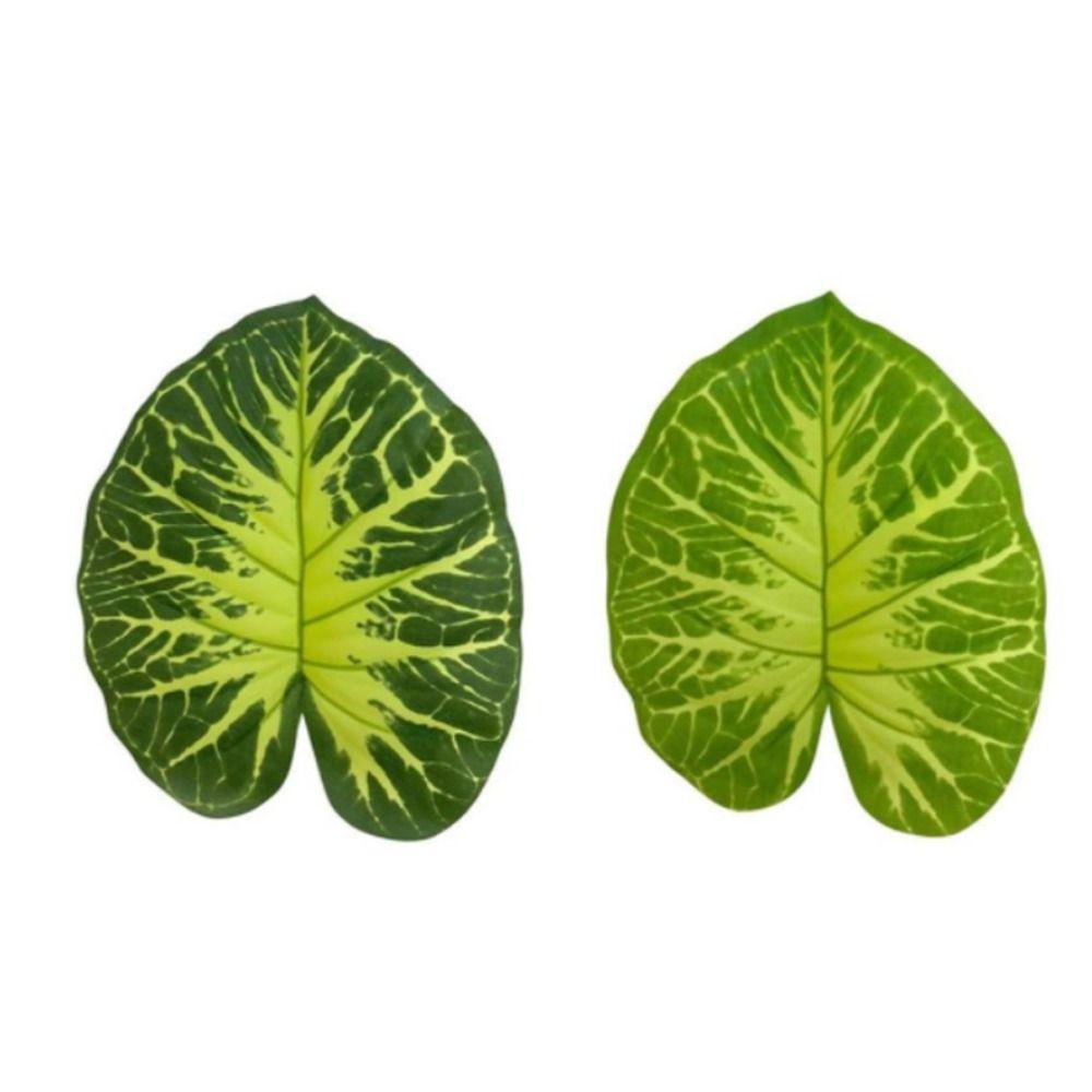 18 Leaves Artificial Tropical Taro Leaf Lifelike Green Taro Leaves  Office Desktop Decoration