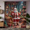2PCS- Christmas Santa Claus Christmas Tree Pattern Printed Curtains   Christmas Decorations   Home Decorations   Room Decorations