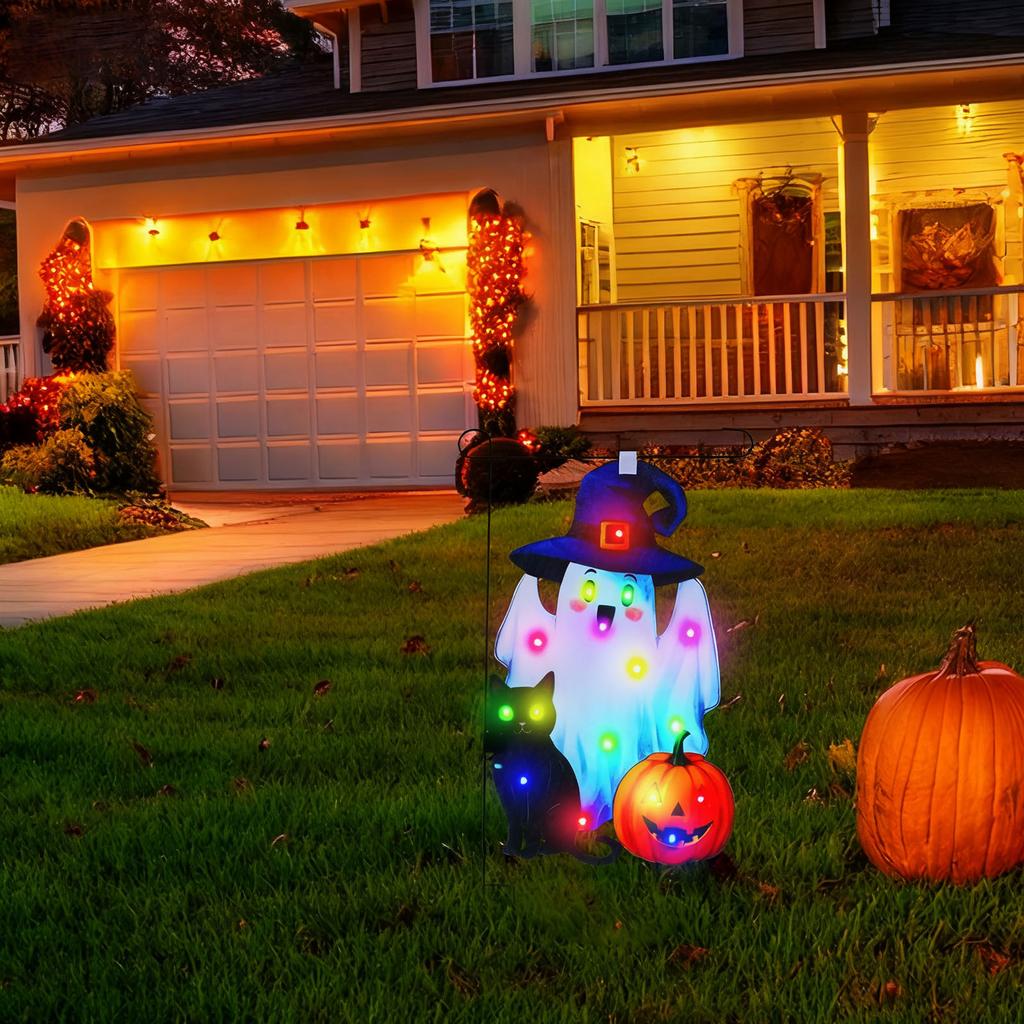 2D Halloween Garden Flag, Double-sided Cute Halloween Outdoor Decoration Flag, Yard Home Porch Garden Decoration.