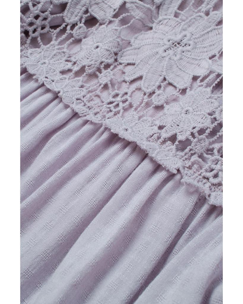 Azura Exchange Button Crochet Lace Top