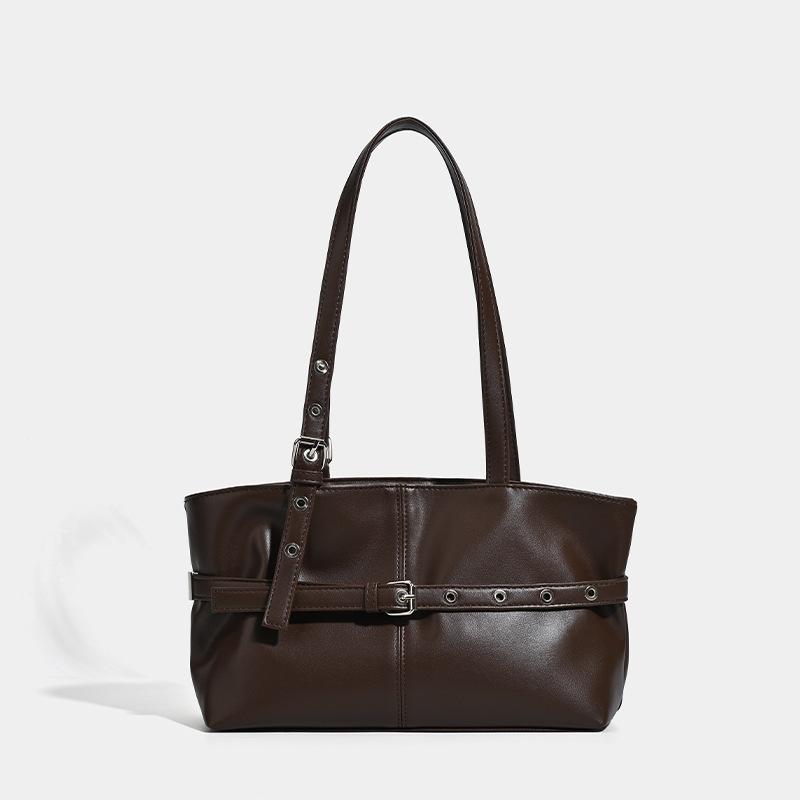 

Niche design Korean version armpit bag autumn and winter new large-capacity commuting versatile tote bag locomotive style shoulder bag темно-коричневого