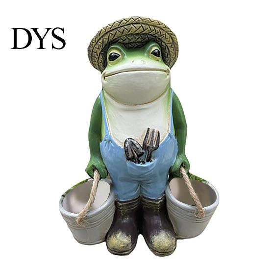 Animal Statue Decorative Vivid Resin Anti-deform Decoration Wear-resistant Garden Frog Sculpture for Outdoor