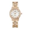 Elegant Rhinestone-Trimmed Quartz Women's Watch with Alloy Steel Band