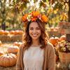 Halloween Pumpkin Maple Leaf Headband Party Headpiece for Women Photo Props
