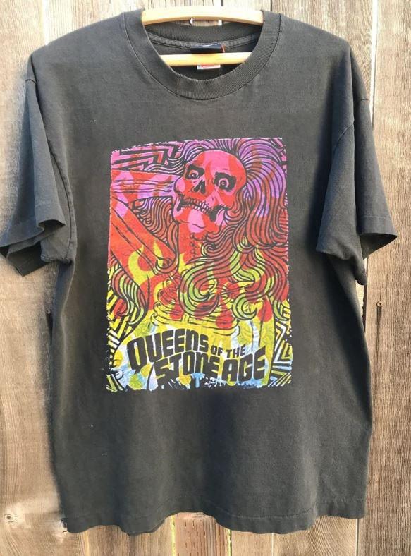 Queens Of The Stone Age Band Charcoal Kurzarm Baumwoll T-Shirt S-5XL WA4685