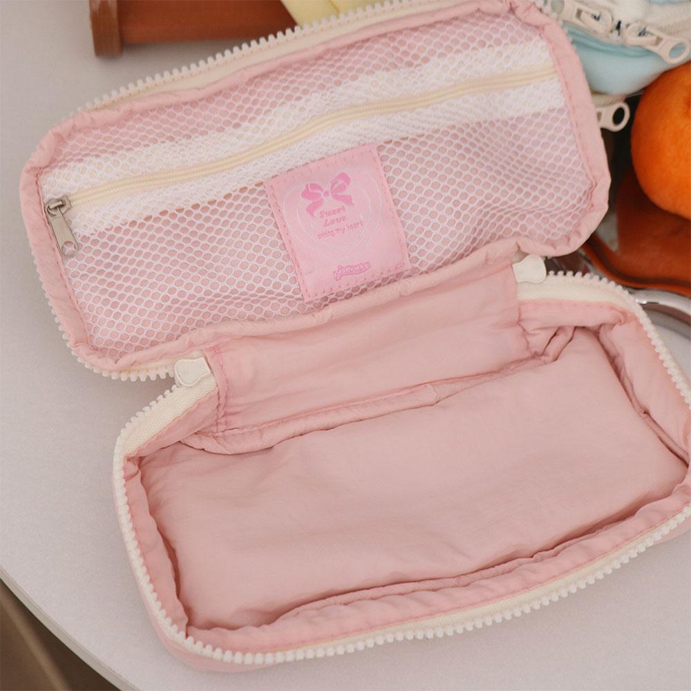 Large Capacity Bow Stationery Bag Desktop Storage Bow Pencil Pouch Children