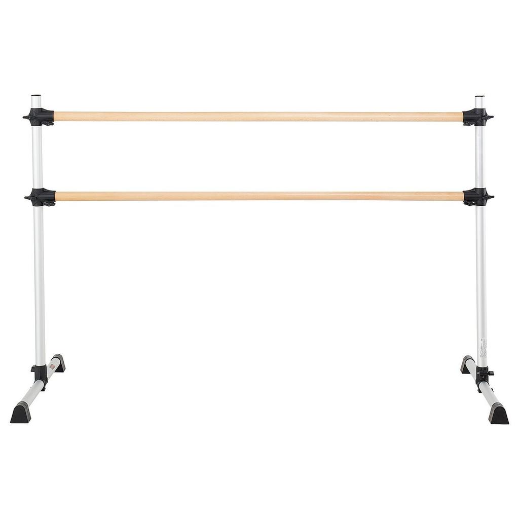 Ballet Barre, Double Beechwood Barre Bar for Home, Freestanding Portable Ballet Stretching Dance Bars, Height Adjustable Anti-Wobble Fitness Gym