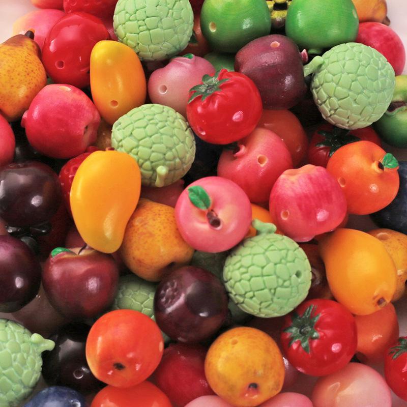 3D Simulated Fruit Resin Pendants 5Pcs Fun Fruit Charms for DIY Party Favors Earring Bracelet Jewelry Making Crafts