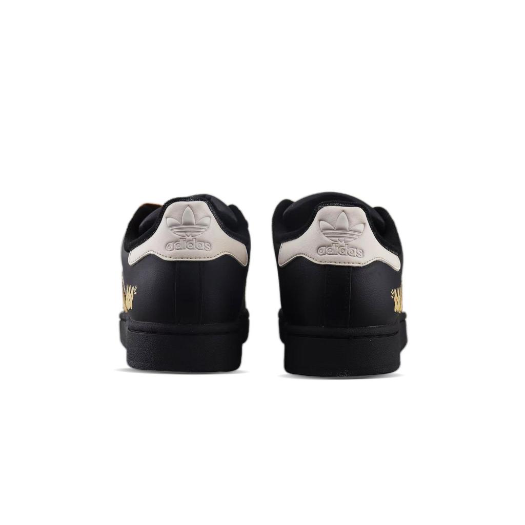 adidas Originals Superstar 2 Abrasion Resistant Low Top Skateboard Shoes Unisex Black Silver JI0079(Team840- )