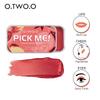O.TW O.O Makeup Lipstick 3 In 1 Blush Eyeshadow Palette Waterproof Matte Cheek Lips Eyes Fashion Lip Cosmetics, 1 Piece