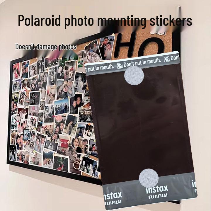 

No-Hole Thumb Tacks & Photo Corner Stickers for Mounting Photos on Felt Boards No-Hole Magic Sticker 10mm White